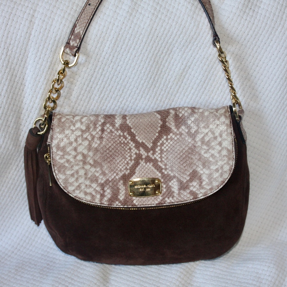 Michael Kors suede/"snakeskin" bag